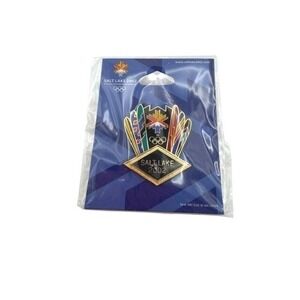 Salt Lake 2002 Winter Olympics Official Pin Aminco Skiing Snowboarding Logo NIP